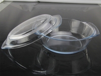 Grandes batteries de cuisine en verre borosilicate transparent, casseroles et marmites écologiques pour la cuisson à domicile