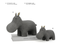 Nouvelle Statue d'animal de rhinocéros en résine sur la Texture de finition de poisson de perle décoration de maison pour le Design de salon