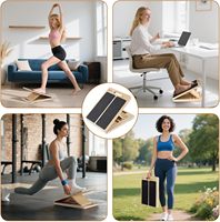 Planche inclinée réglable pour étirement du mollet, civière portable en bois, planches inclinées pliables pour mollets, tendon d'achille de cheville