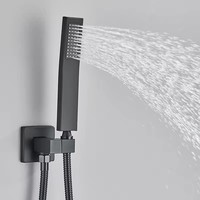Ensemble de douche mural noir mat 10 pouces certifié CE, fabriqué en Chine, avec douchette à main et robinet de raccordement, vente en gros