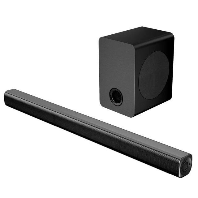 2.0 Soundbar with Subwoofer ABS Plastic Support ARC Bluetooth USB Input OP Input AUX Input WIRELESS