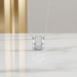 Collar de Diamantes en Oro Blanco Xl1535 para Mujer, Corte Brillante Redondo Clásico, Color G, Diamantes Naturales, Uso Diario - Product Image 2