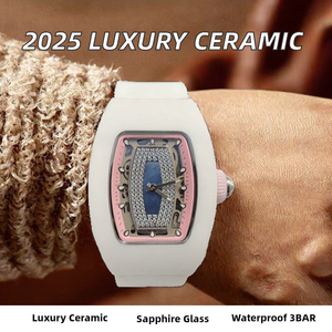 Reloj Mecánico de Lujo para Mujer 2026, de Cerámica y Acero Inoxidable, con Fecha Automática, Cristal de Zafiro, Correa de Goma, Alta Calidad, Resistente al Agua - Product Image 1