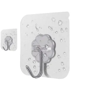 Strong self adhesive wall plastic door hook hanger adhesive hooks for clothes