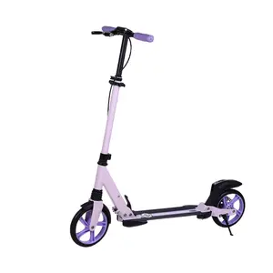 Scooter urbana com suspensão dupla para adultos, altura ajustável, fácil dobrável, roda grande de PU de 200 mm, scooter com freio a disco