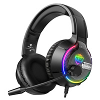 Casque de jeu E-sports avec son stéréo AAC, éclairage RGB, filaire pour PS5/PS4/Xbox/PC/Audiophile/Sports/Voyage, aide auditive DJ ENC