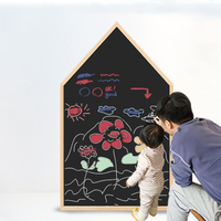 Tableau magnétique en bois coloré pour enfants, forme de maison unique, cadre en forme de maison, 80x120cm, certifié ISO