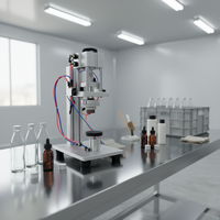 Máquina Semiautomática Neumática para Sellar Tapas de Botellas de Perfume, Altura Ajustable, para Botellas de Vidrio con Pulverizador