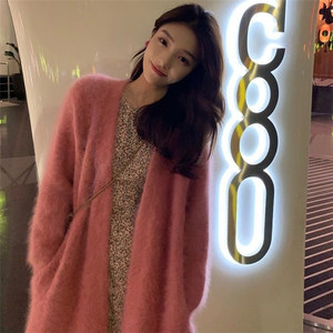 Fábrica Outono Inverno Senhoras Slouchy Longo <span class=keywords><strong>Fuzzy</strong></span> Cardigans Em Branco Cozy Maxi Casaco Aberto Frente Camisolas De Malha Mulheres - Product Image 5