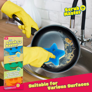 3计数磨砂彩色海绵无刮擦餐具海绵家用清洁防臭无双酚a聚合物泡沫制成 - Product Image 5