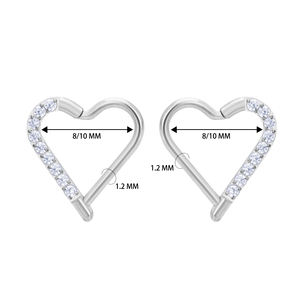 ASTM F136 titanio corazón forma CZ ópalo incrustaciones tabique aro nariz anillo cartílago Tragus Helix segmento pendientes cuerpo Piercing joyería - Product Image 2