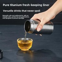 Thermos d'affaires en titane intégral, double paroi sous vide, petite capacité, mini-gobelet de poche pour l'extérieur, vente en gros