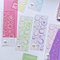 Autocollants personnalisés en PET transparent effet bulles, décorations fantaisie pour journal, scrapbooking, bricolage, coque de téléphone, décoration de bouteille
