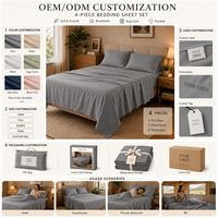 Ensemble de draps en polyester faciles à poser, sans plis, ensemble de literie 4 pièces pour hôtel