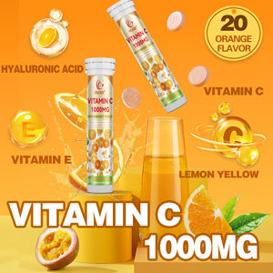 Tabletas Efervescentes de Vitamina C 1000MG con Sabor a Naranja - Suplemento Antioxidante para el Sistema Inmunológico con Ácido Hialurónico y Vitamina E - Product Image 2