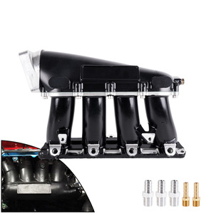 ท่อร่วมไอดีสำหรับ Honda K Series K20A K24A1 360 มม. อลูมิเนียมอัลลอย สีดำเงิน สำหรับดัดแปลงอัพเกรด - Product Image 4