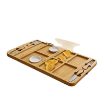Planche à fromage pliable en stock, plateau de charcuterie portable pour fruits, pain, aliments cuits et beurre, planche de service et de découpe en bois