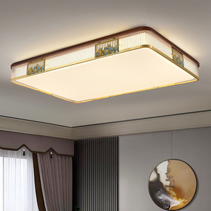 โคมไฟเพดานทองแดงสไตล์จีน LED 15-30 ตร.ม. ห้องนั่งเล่น ห้องนอน ดีไซน์เรียบง่ายทันสมัย - Product Image 1
