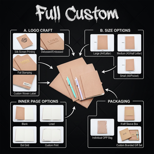 Cuaderno de Papel Kraft A5, Libreta de Líneas, Diario Personalizado B5, Cuaderno A4, Cuadernos con Logotipo Personalizado, Personalizables para Estudiantes - Product Image 4