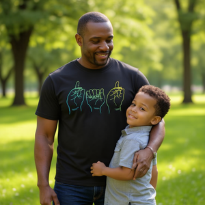 Camiseta con Gesto de Mano de Papá Sordomudo en Lengua de Señales Americana (ASL) para el Día del Padre, Producto Promocional - Product Image 3