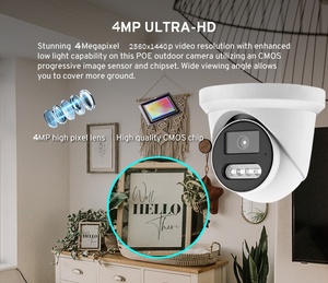 4MP DOME Ngoài trời trong nhà CCTV nhãn cầu mạng PoE <span class=keywords><strong>IP</strong></span> <span class=keywords><strong>camera</strong></span> với đầy màu sắc đêm bằng giọng nói phát sóng - Product Image 3