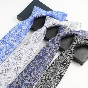 Cheap wholesale good quality cheap polyester silk paisley necktie ties men stock classic paisley tie for men