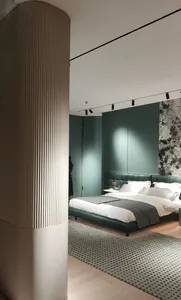 3D Panel Dinding Bergalur Fleksibel Bahan Bangunan Panel Mdf Ukiran Dekoratif Dekorasi