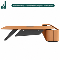 Bureau de direction moderne et professionnel avec armoire latérale rembourrée en microfibre de qualité supérieure et base robuste pour bureau d'entreprise