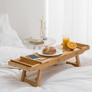 Plateau de bain extensible en bambou 75x23x5 cm avec pieds pour la lecture et la relaxation - Product Image 6