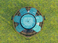 Maison complète Design moderne 4.6 diamètre Kits de maison Resort Garden Hot Tub Maison préfabriquée Maison en dôme de polystyrène