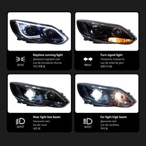 Assemblage Facile pour Phares <span class=keywords><strong>Ford</strong></span> <span class=keywords><strong>Focus</strong></span> 3 2012-2014, Ensemble de Phares à LED, Lentille de Projecteur, Feux de Jour, Clignotants Séquentiels - Product Image 4
