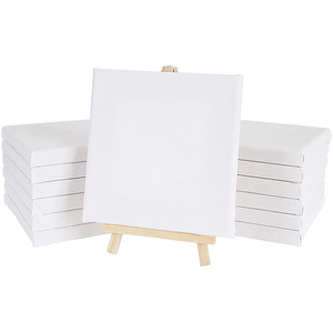 Mini paneles de lona con soporte de exhibición de madera de pino pequeño Juego de caballetes de lona para pintura acrílica al óleo - Product Image 5