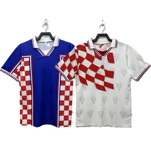 Custom Retro Kroatische 1998 Nationale Team Voetbalshirt Met Logo En Digitale Bedrukking Van Vintage Modric Voetbal Jersey