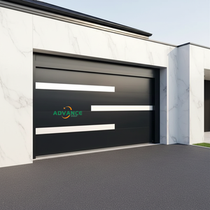 Porte de garage sectionnelle de luxe, durable, résistante aux typhons, en acier galvanisé lourd, avec protection contre le vent - Product Image 6