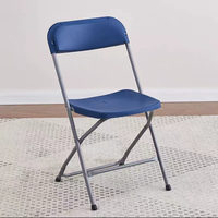 Chaise pliante d'extérieur de qualité commerciale ZDY-92 avec siège et dossier en plastique blanc, structure métallique, imperméable, portable