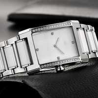 Jam Tangan Pria Mewah Bisnis Sport Keramik Persegi Panjang Anti Air Stainless Steel Tahan Air dari Pabrik Merek Ternama