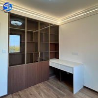 Bureau d'étude, bibliothèque et armoire de rangement sur mesure pour toute la maison, style moderne, en bois massif écologique