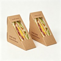 Boîte d'emballage jetable personnalisable, recyclable, de qualité alimentaire, en gros, pour sushis, sandwichs, riz, rouleaux de légumes, biscuits, pain, en-cas