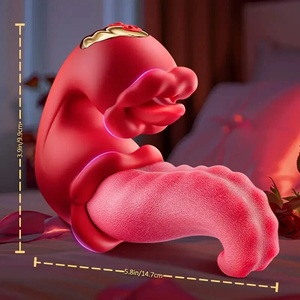 Vibratore Stimolatore Clitorideo a Forma di Lingua Rosa, Strumento Sessuale in Silicone con Controllo App a Distanza per Donne - Product Image 6