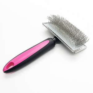 20503L yeni tasarım en çok satan köpek saç fırçası paslanmaz çelik ekstra uzun sert pin slicker profesyonel bakım - Product Image 2