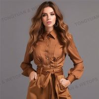 Blusa informal de manga larga con cuello de solapa para otoño y primavera, camisa con cordones para mujer, Estilo Vintage