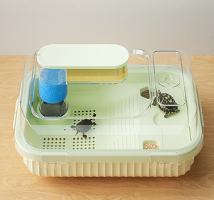 SUNSUN Tanque de cría de tortugas Paisajismo ecológico Hogar Pequeña plataforma de escalada Drenaje inferior Caja especial Tortuga brasileña - Product Image 1