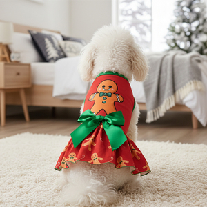 <span class=keywords><strong>Vestito</strong></span> Natalizio per Cani, Abbigliamento Natalizio per Animali Domestici, Costume per Gatti e Cuccioli, Gonna Natalizia con Fiocchi, <span class=keywords><strong>Vestito</strong></span> Carino per Cani - Product Image 6