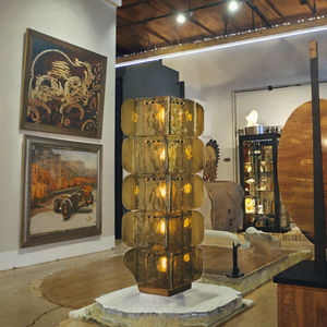 <span class=keywords><strong>Lampada</strong></span> da Terra in Vetro Multistrato Stile Americano di Lusso Creativo per Interni Soggiorno Divano Verde Oliva LED - Product Image 3