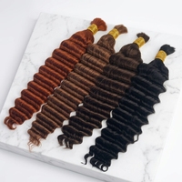 Ekstensi Rambut Manusia Remy Keriting Goldleaf Grosir Tanpa Jahitan, Bebas Kimia, Rambut India Mentah 100g, Banyak, untuk Kepang Boho