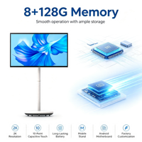 Moniteur tactile Android portable 32 pouces, tactile capacitif 10 points, 8+128 Go, longue autonomie, support mobile, numérique, pour le commerce de libre-service