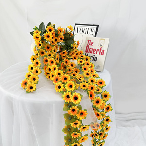 Fábrica de Flores Meiyu, Girasol Artificial Colgante, Flor de Seda Amarilla, Decoración para Bodas y Hogar - Product Image 4