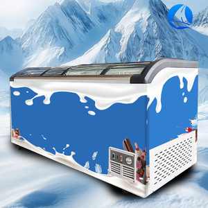 Countertop Kem hiển thị tủ đông kem ngực Tủ đông mini Kem Tủ đông cong trượt cửa kính hiển thị tủ đông - Product Image 4