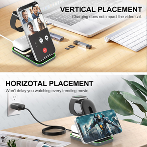 Station de charge sans fil 4 en 1 <span class=keywords><strong>Chargeur</strong></span> sans fil pour iPhone 16 15 Max/X/<span class=keywords><strong>8</strong></span> 15W Station de charge rapide sans fil pour <span class=keywords><strong>IWatch</strong></span> Ultra - Product Image 3