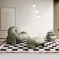 Fauteuil en cuir ultra-résistant effet nuage, fauteuil d'appoint moderne et créatif, fauteuil de relaxation de luxe pour la maison